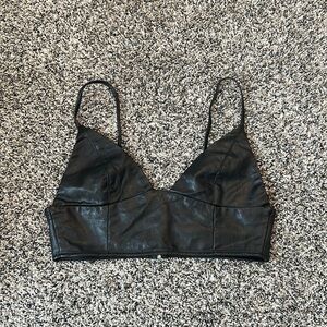 Leather Crop Top